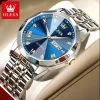 OLEVS 9931G New Exclusive Design Quartz Watch for Men - Silver Blue